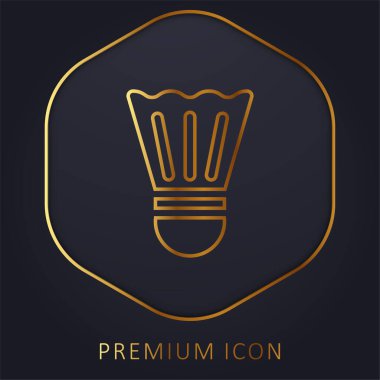 Badminton altın çizgisi prim logosu veya simgesi