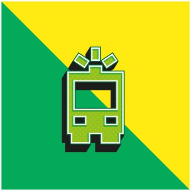 Ambulans Yeşil ve Sarı Modern 3D vektör simgesi logosu