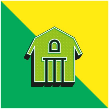 Barn Green and yellow modern 3d vector icon logo clipart