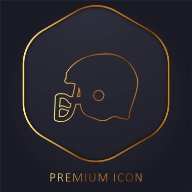 American Football Helmet Knocking golden line premium logo or icon clipart
