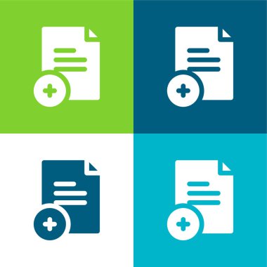 Düz dört renk simgesi seti ekle