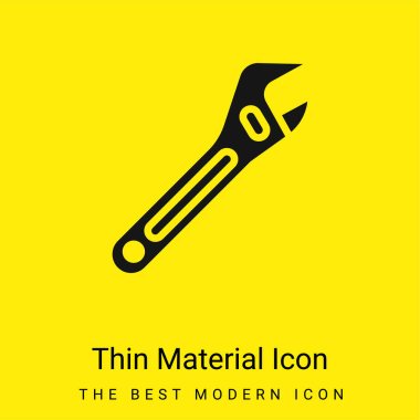 Adjustable Spanner minimal bright yellow material icon clipart