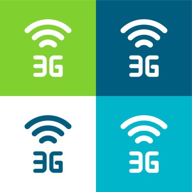 3g Düz 4 renk en küçük simge kümesi