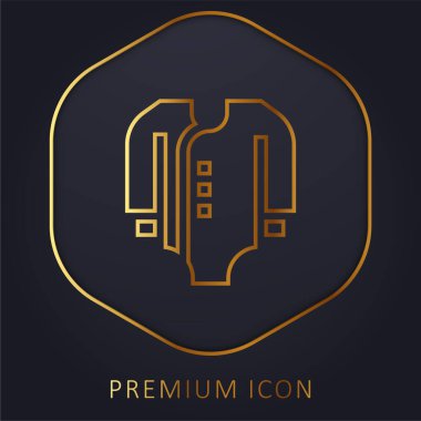 Vücut giysisi altın çizgisi prim logosu veya simgesi