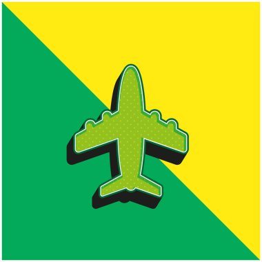 Yeşil ve sarı renkli modern 3d vektör simgesi logosu