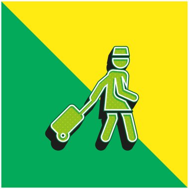 Yardımcı Yeşil ve Sarı Modern 3D vektör simgesi logosu