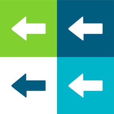 Sol Düz Düz Oku Gösterme En az dört renk simgesi