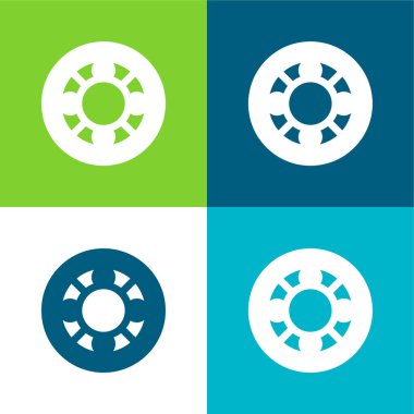 Ball Bearing Flat four color minimal icon set clipart
