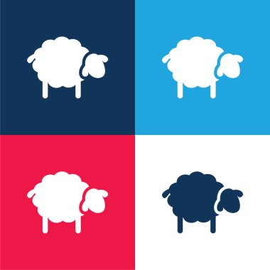 Black Sheep blue and red four color minimal icon set clipart