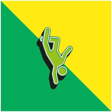 Breakdance Yeşil ve Sarı 3D vektör simgesi logosu