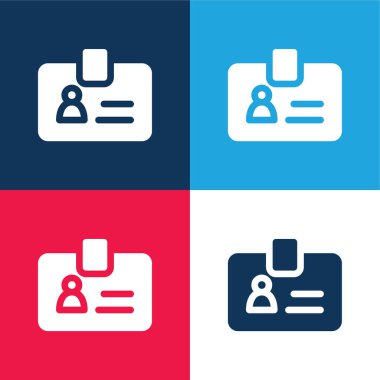 Rozet mavi ve kırmızı dört renk minimal simge kümesi