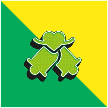 Bell Green ve sarı modern 3D vektör simgesi logosu