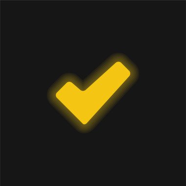 Approve Signal yellow glowing neon icon clipart