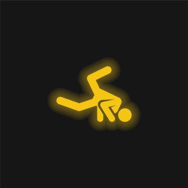 Breakdance sarı parlak neon simgesi