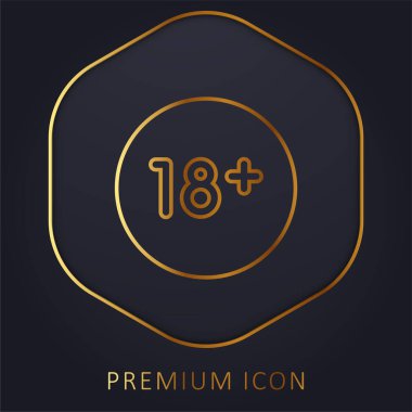 Yaş sınırı altın çizgi premium logosu veya simgesi