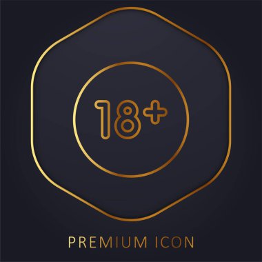 Age Limit golden line premium logo or icon clipart