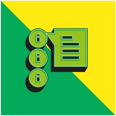 Uyarı Yeşil ve Sarı modern 3D vektör simgesi logosu
