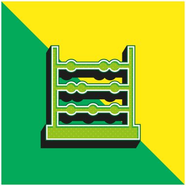 Abaküs Yeşil ve Sarı modern 3d vektör simgesi logosu