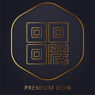 Barkod altın çizgi premium logosu veya simgesi