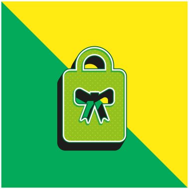 Yeşil ve sarı modern 3d vektör simgesi logosu