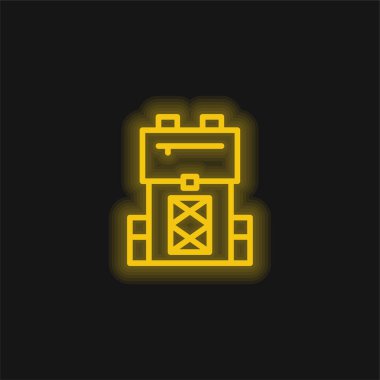 Sırt çantası sarı parlak neon simgesi