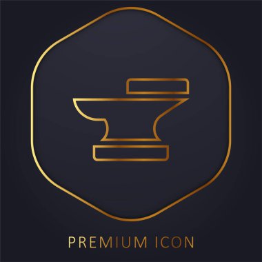 Anvil golden line premium logo or icon clipart