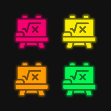 Karatahta parlayan neon vektör simgesi