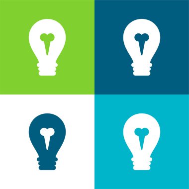 Büyük Ampul Düz 4 renk en küçük simge seti