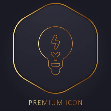 Beyin fırtınası yapan altın çizgi prim logosu veya simgesi