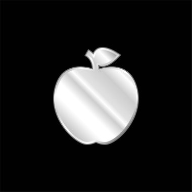 Elma gümüş kaplama metalik simge