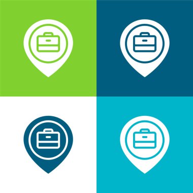 Adres Düz 4 renk en küçük simge kümesi