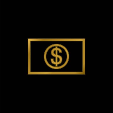 Büyük Dolar Bill altın kaplama metalik simge veya logo vektörü