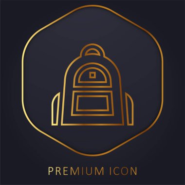 Sırt çantası altın çizgi premium logosu veya simgesi