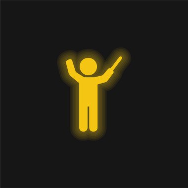 Bandmaster yellow glowing neon icon clipart