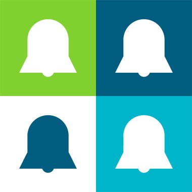 Zil Silueti Siyah Şekil Alarm Düz Düz Sembolü En az dört renk simgesi