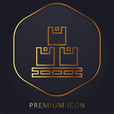 Box golden line premium logo or icon clipart