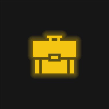 Evrak çantası sarı parlak neon simgesi