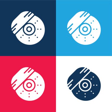 Mavi ve kırmızı dört rengi en küçük simge setine böl