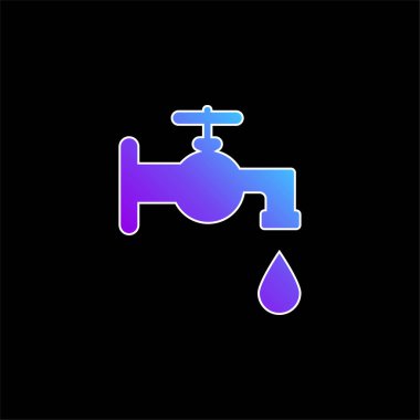 Banyo Musluğu Araç Mavi eğimli vektör simgesi