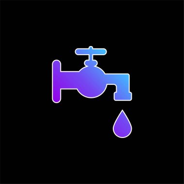 Bathroom Faucet Tool blue gradient vector icon clipart