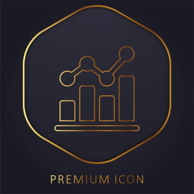 Çubuk Çizelgesi Altın Çizgi prim logosu veya simgesi