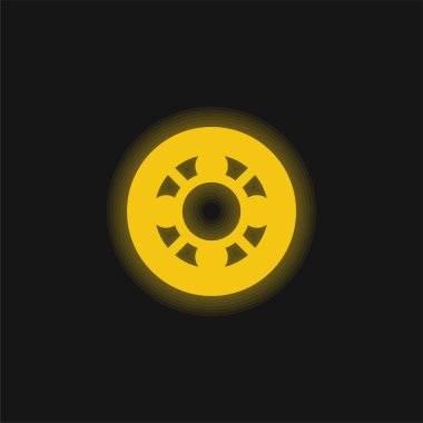 Top taşıyan sarı parlak neon simge