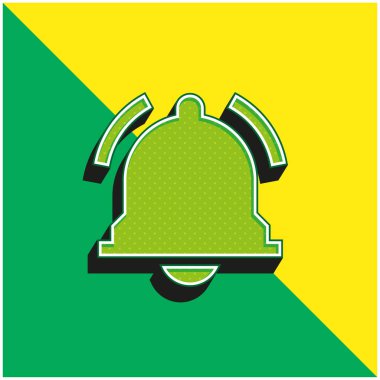 Alarm Yeşil ve Sarı Modern 3D vektör simgesi logosu