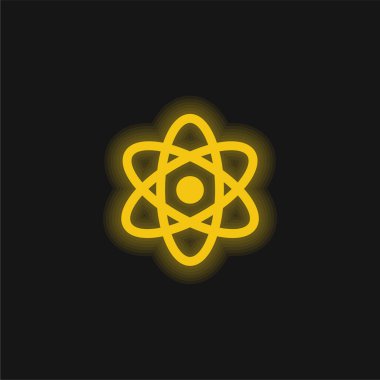 Atom sarısı parlak neon simgesi