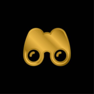 Dürbün altın kaplama metalik simge veya logo vektörü