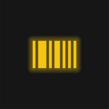 Barkod sarı parlayan neon simgesi
