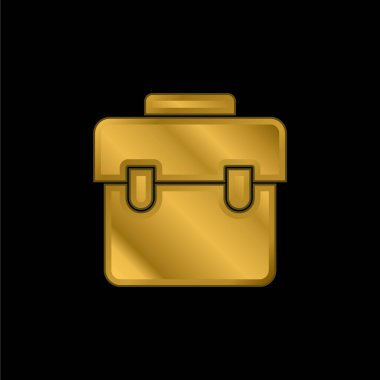 Altın kaplama metalik simge veya logo vektörü