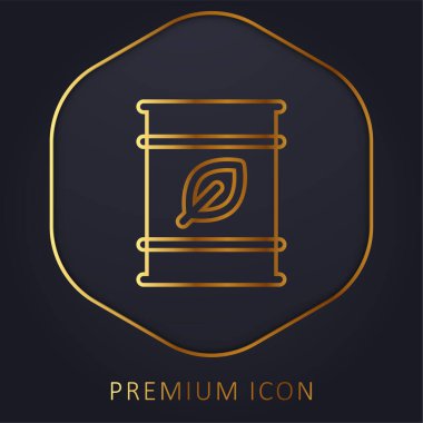 Biofuel golden line premium logo or icon clipart
