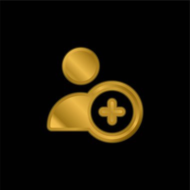 Kullanıcı altın kaplamalı metalik simge ya da logo vektörü ekle