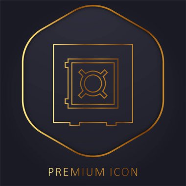 Banka Güvenlik Kutusu Altın Hat prim logosu veya simgesi